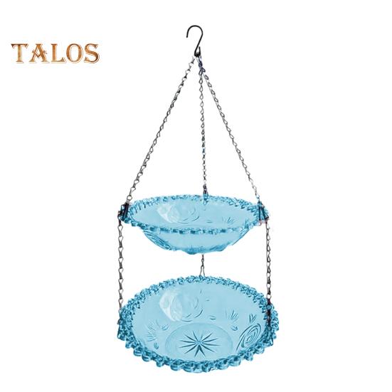 Подвесная ванна для птиц на открытом воздухе, поднос для колибри, двухслойная кормушка для диких птиц, миска для декора патио на заднем дворе