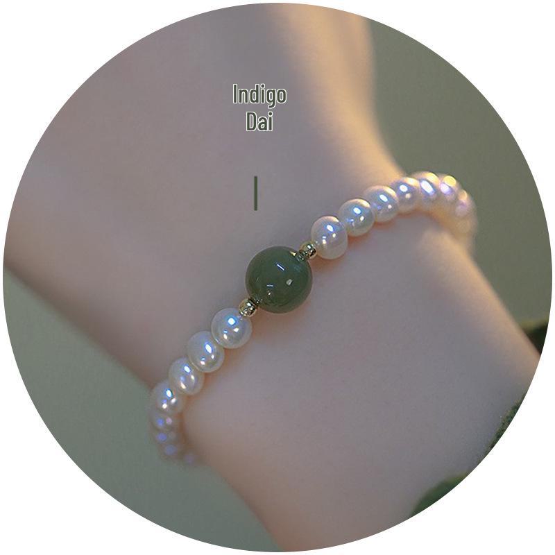 [Индиго] Браслет женский нишевого дизайна Badu из пресноводного жемчуга и нефрита