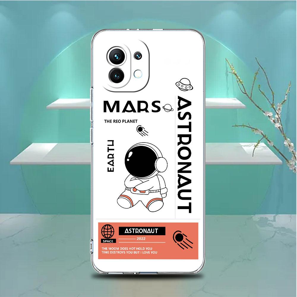 Роскошный прозрачный чехол с астронавтом для Xiaomi Mi Poco X3 NFC M3 Pro F3 F1 11 Lite 12 Note 10 11T 9T, прозрачный чехол для телефона