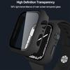Защитная пленка для экрана с чехлом для Apple Watch Series 9 8 7 6 5 4 3 SE iWatch 45мм 41мм 44мм 40мм 42мм Закаленное стекло Жесткий бампер из поликарбоната