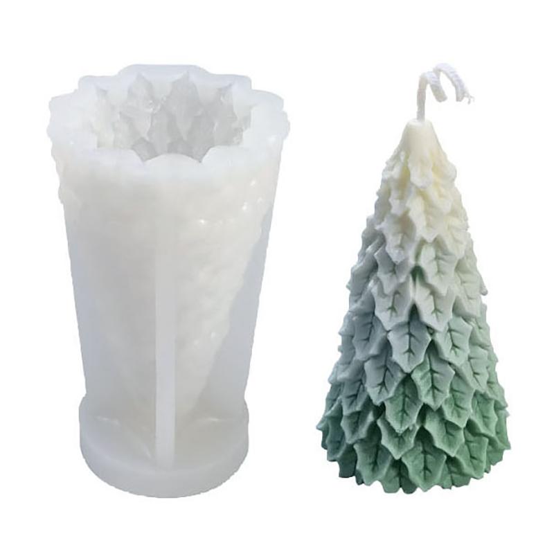 Рождественская елка Шишка Силиконовая свеча Мыло Эпоксидная смола Восковая форма Силиконовые формы Рождественская елка Форма для свечи Смоляное мыло