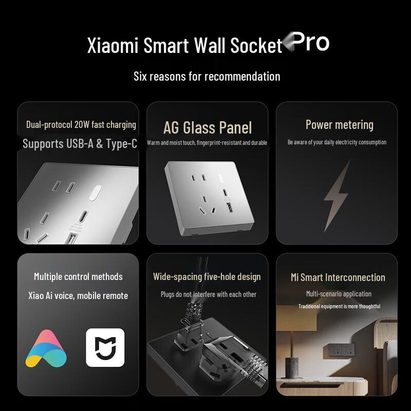 Умная настенная розетка Xiaomi Pro