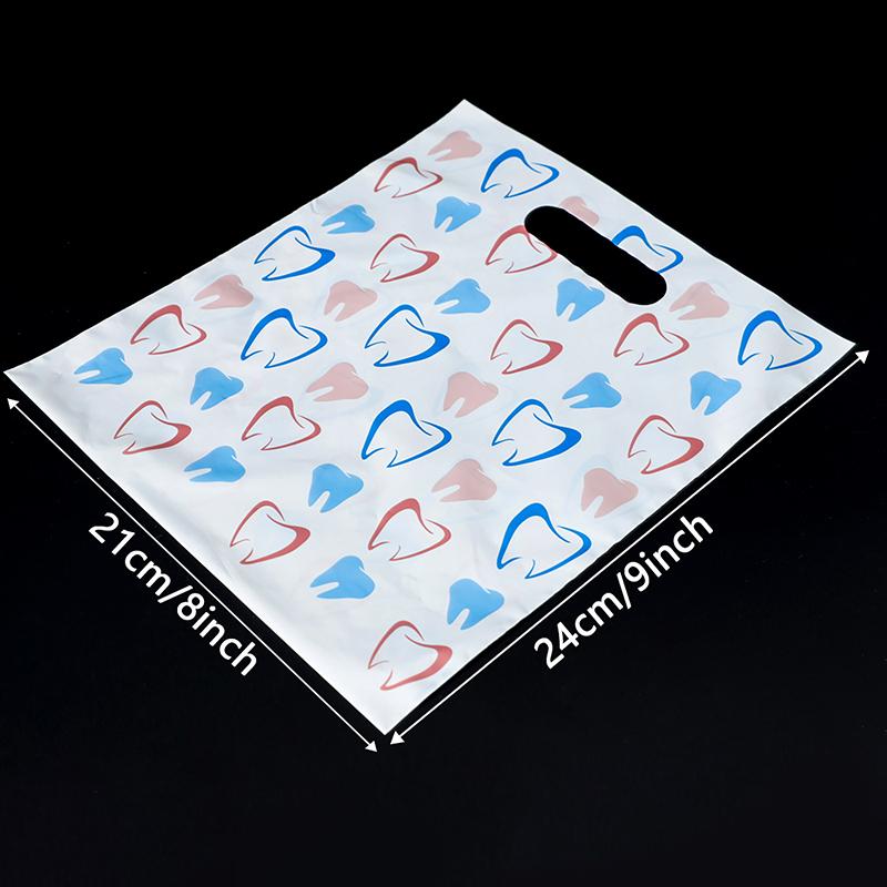 30/50 шт. Стоматологические пакеты для стоматологических пациентов, оптовые пластиковые подарочные пакеты для стоматологических товаров для гигиенистов, стоматологов, клиник по уходу за пациентами,