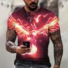 Summer Men's T-shirts 3d Phoenix Print Graphic Short Sleeve Tops Fashion Hip Hop Tees Men Oversized T Shirt Vintage Men Clothing