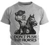 Funny Boxing T-Shirt Don’t Push the Horses Ukrainian Gift for Men Boxing Fans