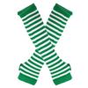 Long Striped Arm Warmers for Women Winter Long Fingerless Gloves Casual Knit Elbow Gloves with Thumb Hole