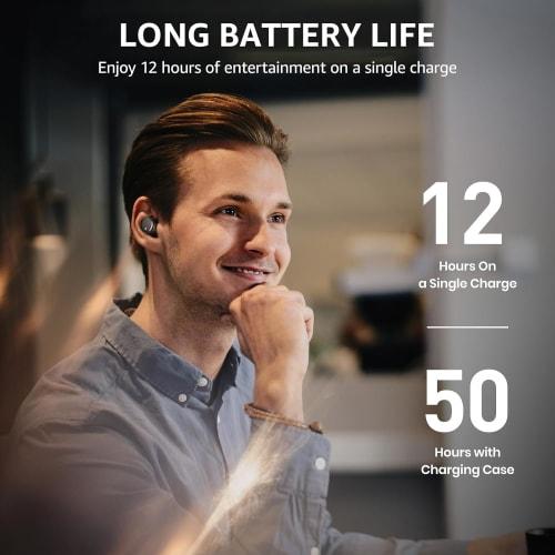 Беспроводные наушники TOZO T6, Bluetooth 5.3, Внутриканальные, Глубокий бас, Теплое качество звука, Беспроводная зарядка, Водонепроницаемость IPX8, Настраиваемый эквалайзер, Совместимость с приложением, Мощные