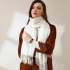 New Women's Solid Color Imitation Cashmere Scarf - Medium-Long, Warm, with Sweet Tassels for Autumn and Winter