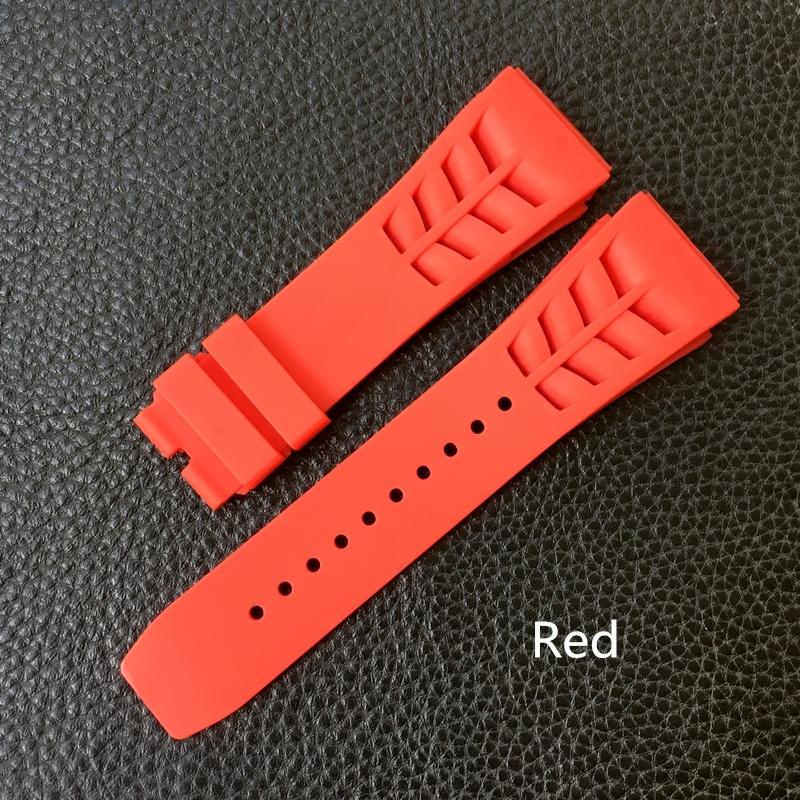 Красный, черный, зеленый, серый, оранжевый, желтый, белый, мягкий силиконовый резиновый ремешок для часов для часов Richard Watch Mille RM011 RM050, браслет с ремешком для экипажа