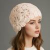 Модная однотонная шапка-бини для женщин, зимняя шапка, вязаная осенняя шапка-чепчик, цветы, женская теплая шапка-берет, дорожная шляпа-платье