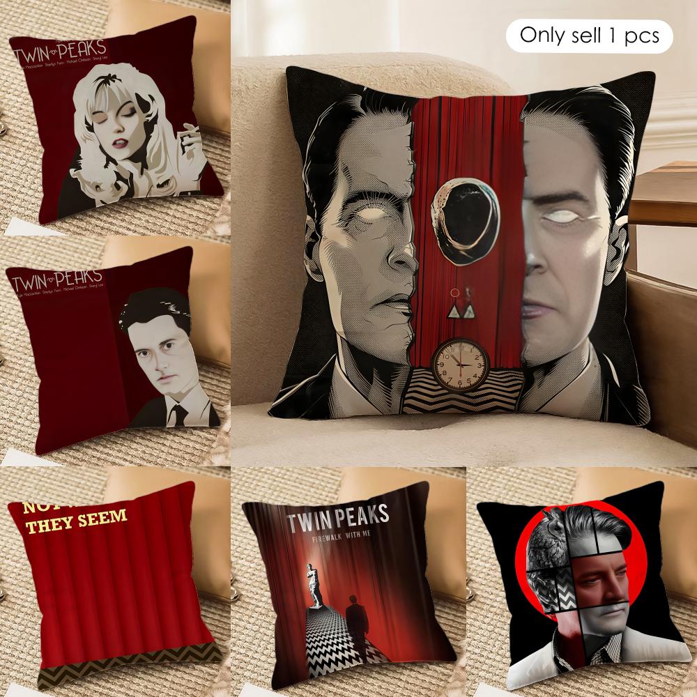Twin Peaks FFire Walk Me Cushion Cover Silky Short Plush Invisible Zipper Dustproof Sofa Pillow Case For Home Decor