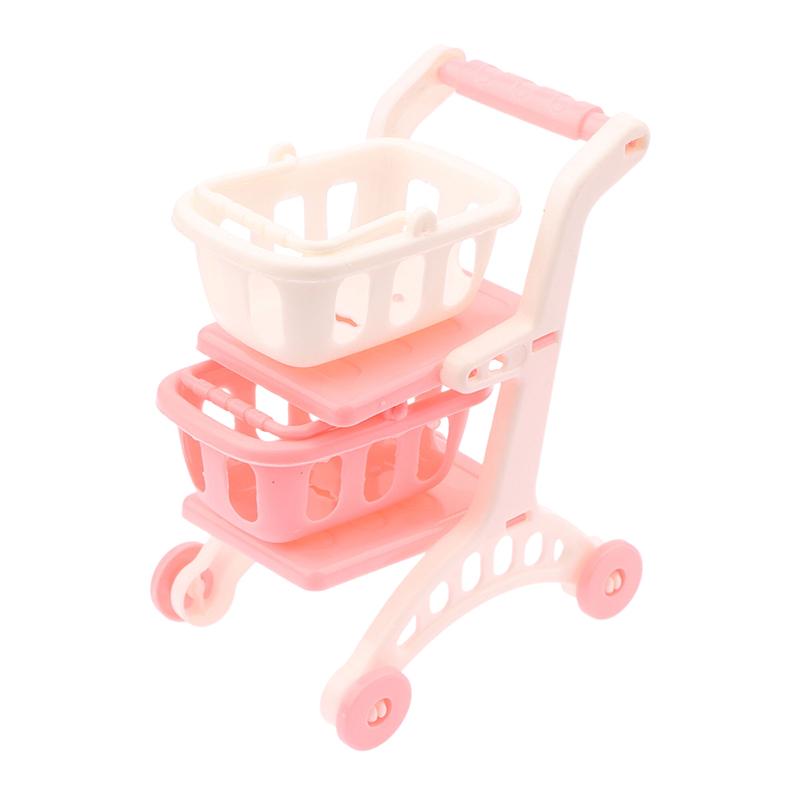1/12 кукольный домик имитация мини супермаркет тележка для покупок детская тележка корзина для покупок модель кукольный домик украшения аксессуары