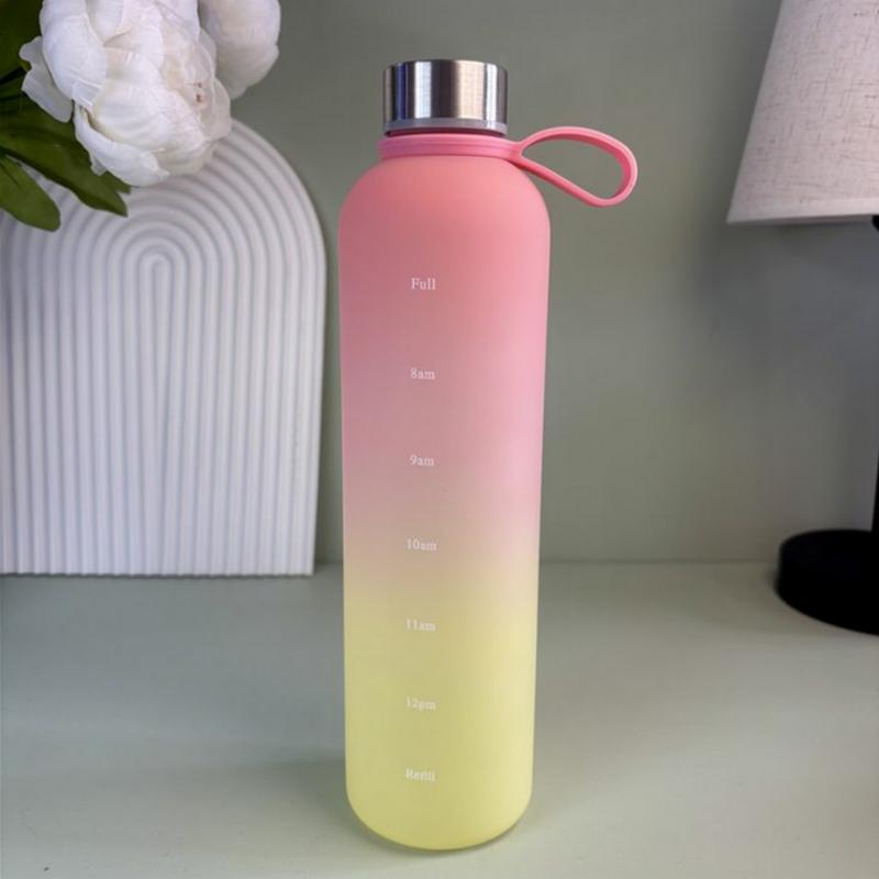 1000ML Handle Scrub Gradient Water Bottle, Large Capacity Space Cup for Outdoor Sports and Portable Use sports water bottle