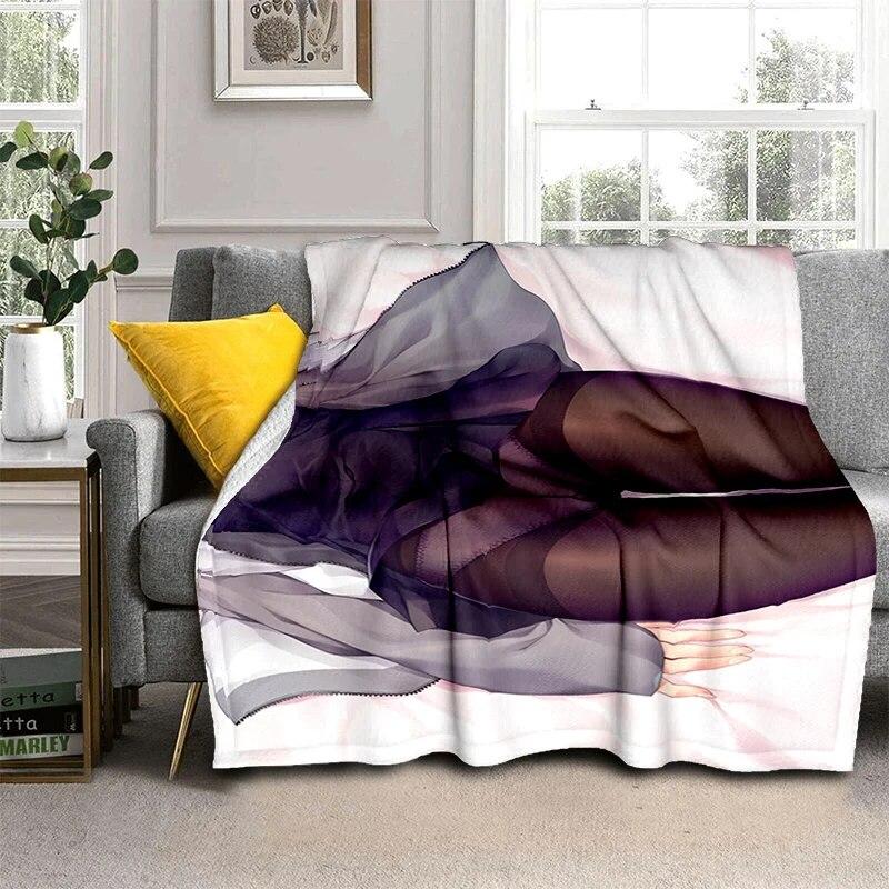 Hot Anime Sexy Girl Soft Plush Sofa Bed Throwing Cartoon Picnic Blankets Modern Flannel Blanket Gedruckt Bettdecke Geschenk Gift
