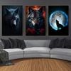 Fierce Wolf Portrait Painting Modern Wall Art Wild Life Canvas Poster Print Animal Landscape Pictures for Living Room Home Decor
