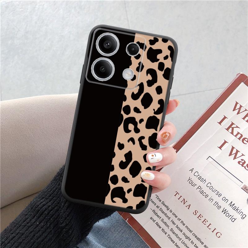 Чехол для телефона Redmi 13C 4G 12C A3 A2 A1 Plus Note 13 Pro для Xiaomi 14 Poco C65 X6 X3 Pro противоударный бампер с цветочным котом и мраморным рисунком, черный чехол