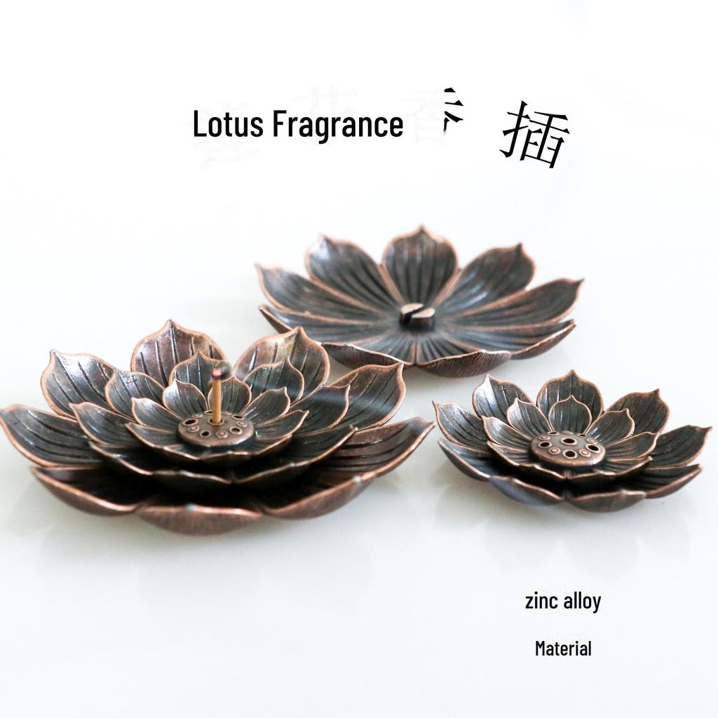 Подставка для благовоний из сплава Ouyue Lotus: Ароматерапевтическая проволочная горелка Zen