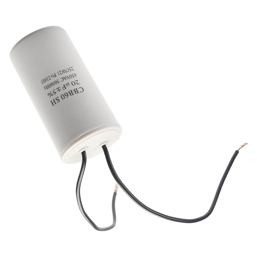 CBB60 Run Capacitor 450V AC 20uf with Wire  Run Round Capacitor for Motor,  3/4/5/6/8/10/12/15/16/18/20/25/30/35/40/45/50/60/70/80/90/100uf