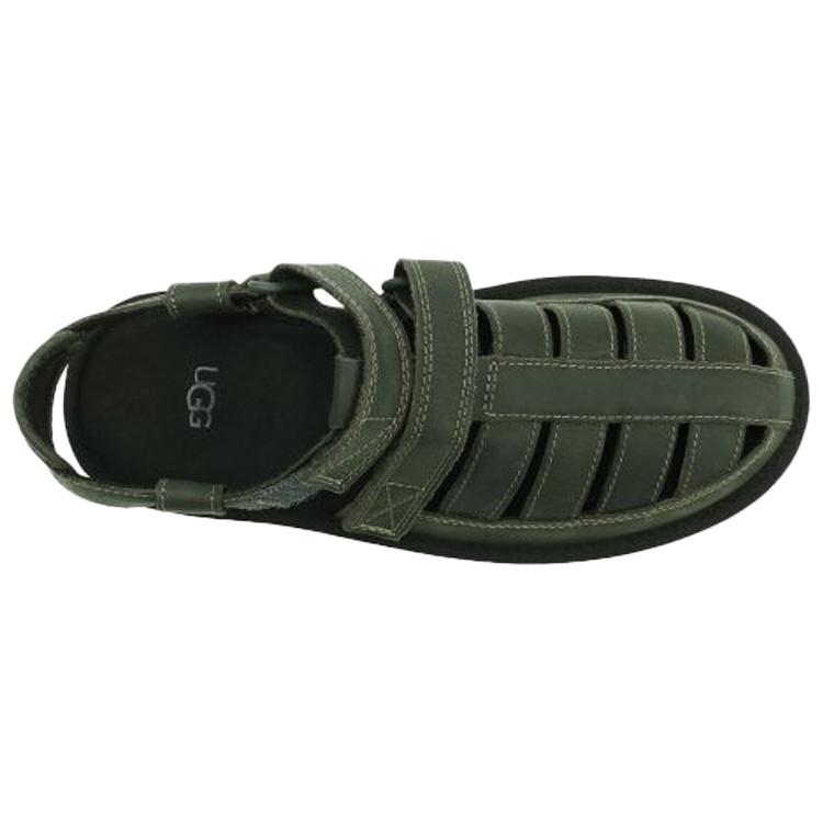 UGG Песчаный Рыбак Коровья Кожа Зеленые Сандалии Мужские 1102694-MSG