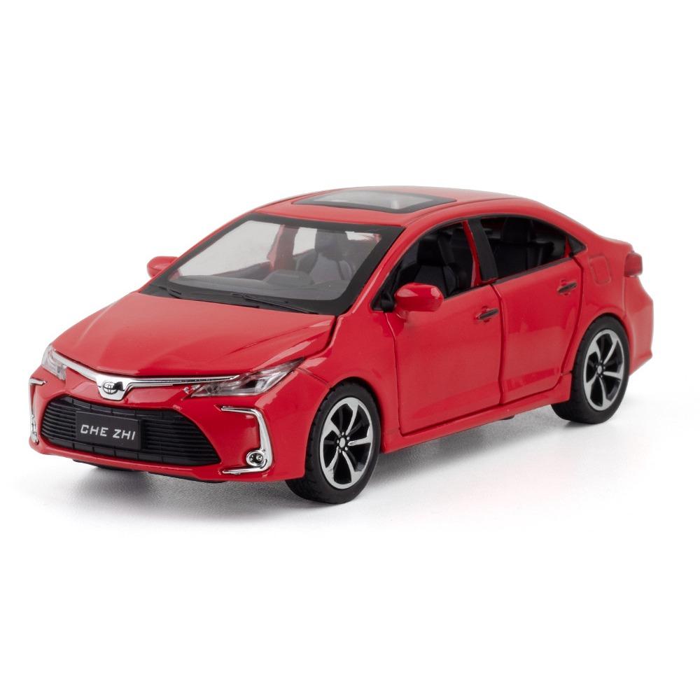 1/32 Toyota Corolla Hybrid Toy Car for Children Diecast Alloy Metal Miniature Model Pull Back Sound & Light Collection Gift Kid