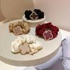 Fashion Solid Color Four Leaf Clover Scrunchies Simple Elegant Geometric Hairband for Women Girls Elastic Ponytail Bun Hair Rope