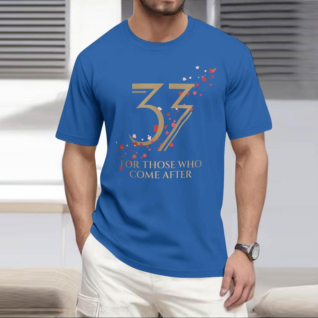 Стильная и повседневная мужская футболка с круглым вырезом, свободного кроя, с короткими рукавами.