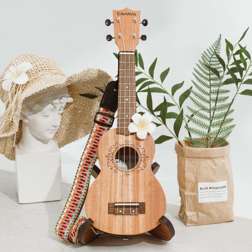 CAHAYA 21-inch Soprano Ukulele, Mahogany, 3-Year Warranty, Perfect for Beginners, Includes 3-Piece Accessory Set: Strap, Chord Chart, and Gig Bag (CY0