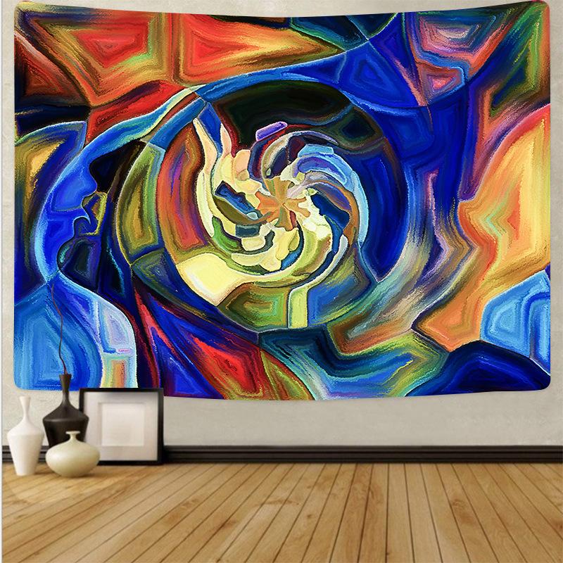Tapestry Colorful Flow Paint Wall Hanging Mandala Tapestries Modern Art Psychedelic Home Decor Wall Decor