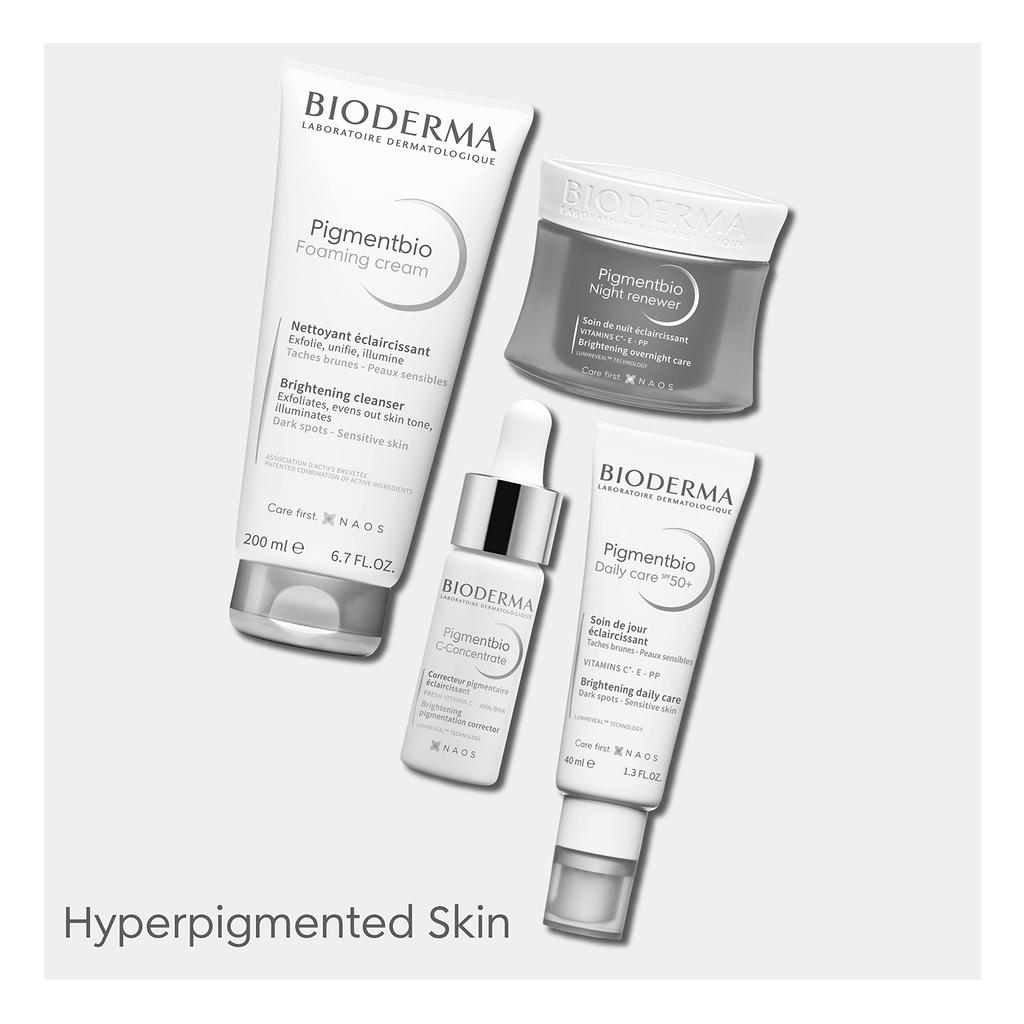 Bioderma Pigmenbio Очищающий скраб-пена White для тусклой кожи лица и тела, Питательный, Цветочный, Без искусственных этиловых или [Оригинальный] 200 мл, Кожа, (Скраб-очищающее средство,