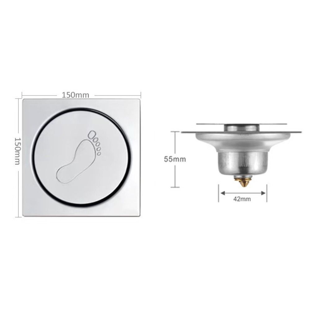 Pop Up Bounce Press-Type Floor Drain Metal Drain Filter Creative Shower Foot Floor Drain