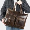 Carry Genuine Leather Computer Bag Premium Sense Men's Large Capacity Single Shoulder Top Layer Cowhide Business Briefcase