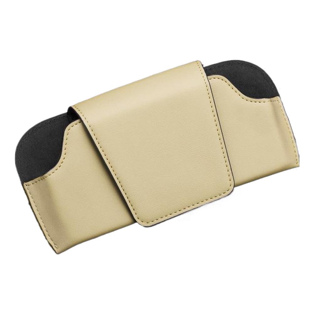 Car Sun Visor Glasses Holder Premium Leather Sunglasses Case Clip Organizer Auto Eyeglasses Storage Box Garage Hand Tools