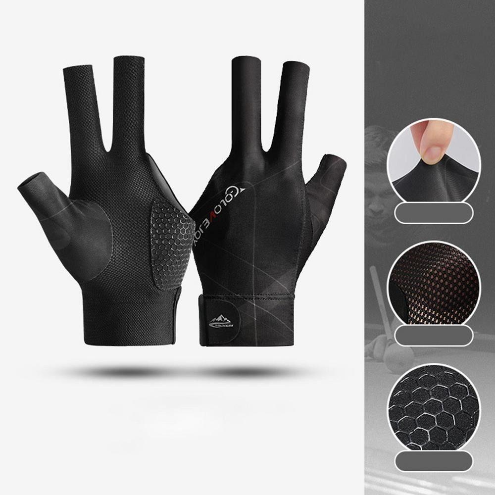 Breathable Training Glove Elasticity Left Hand Billiard Glove Snooker Glove Three Fingers