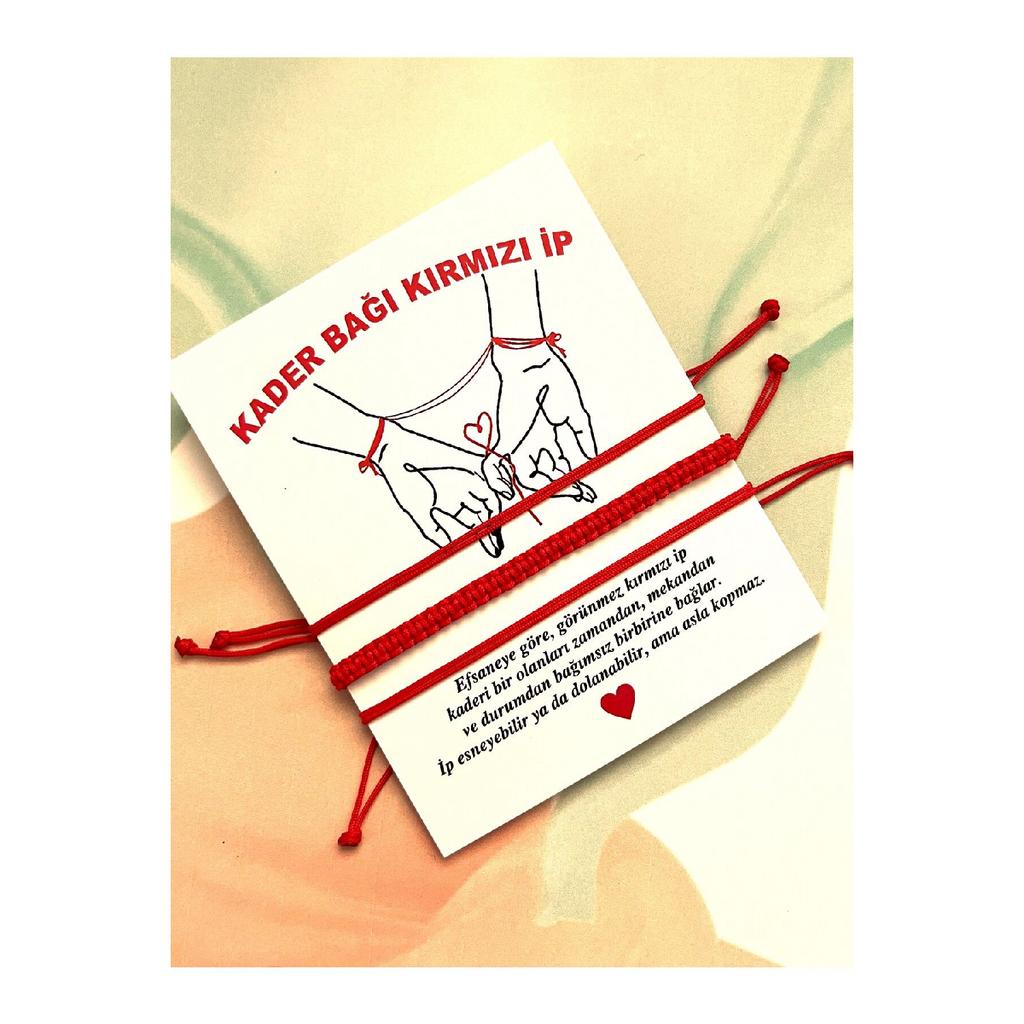 Унисекс Link Of Destiny красная нить — набор из 2 браслетов-браслетов на удачу в технике макраме с деталями и браслетом для пары