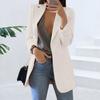 Women Suit Coat Lapel Long Sleeve Open Front Suit Jacket Solid Color Urban
