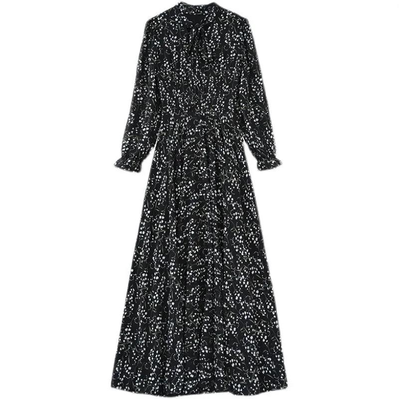 Шифоновое платье с длинными рукавами, весеннее и осеннее шифоновое платье с супер сказочной талией, пляжное платье с длинной юбкой, легкая дышащая ткань