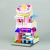 LOZ 1621 City Street Cake Shop Bakery Dessert Store Architecture Model Mini Blocks Bricks Building Toy for Children Gift No Box