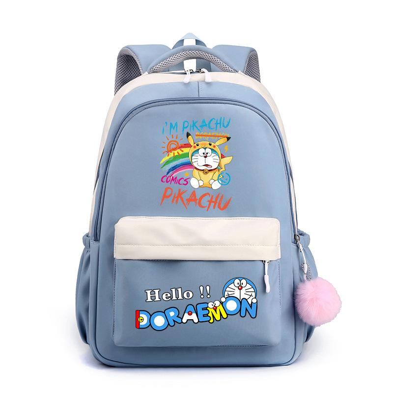 New Animation Peripheral Doraemon School Bag Backpack Cartoon Backpack Large Capacity Student School Bag Stationery