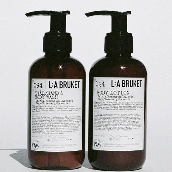 La Brunette Hand & Body Wash + Body Lotion 190ml Set (sage/rose/lavender)
