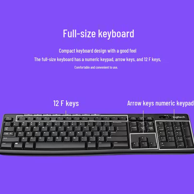 Logitech Полноразмерная беспроводная мультимедийная клавиатура K270