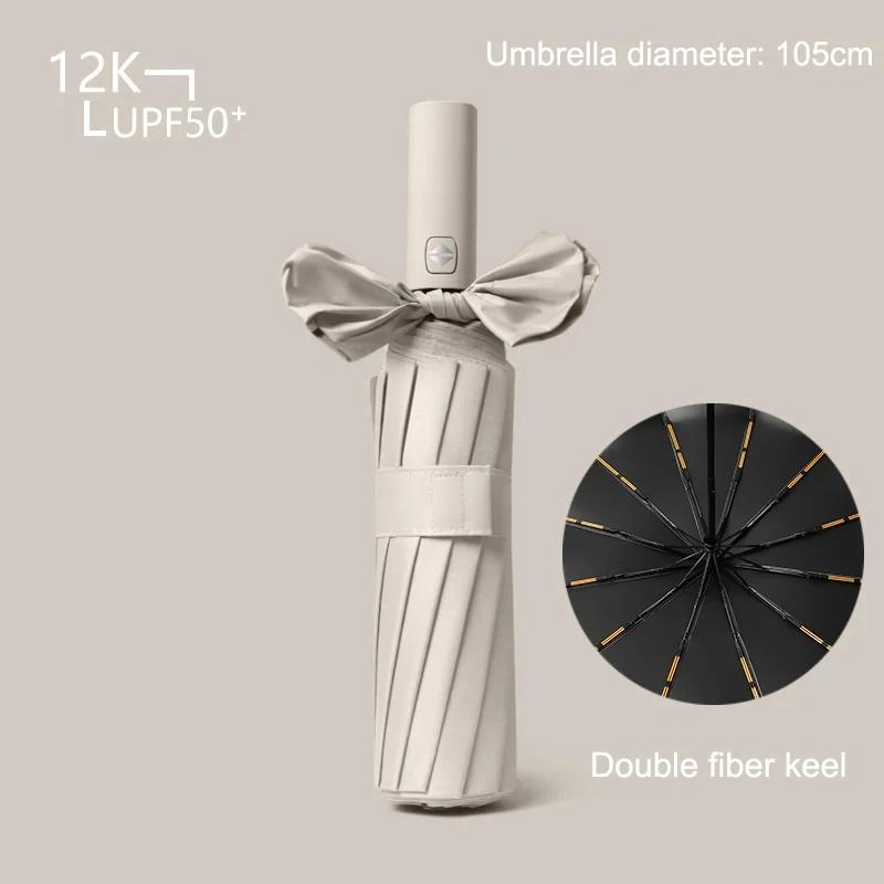 72 Bone ветрозащитный автоматический зонт с усиленной защитой от ультрафиолета двойного назначения Sunproo Anti-Storm складной взрослый прочный дождевик