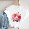 (Asian Size) Women Watercolor Lovely Trend Cute Style 90s Print Tee Top Clothing Fashion Tshirt Casual Short Sleeve Lady Female Graphic T-shirt