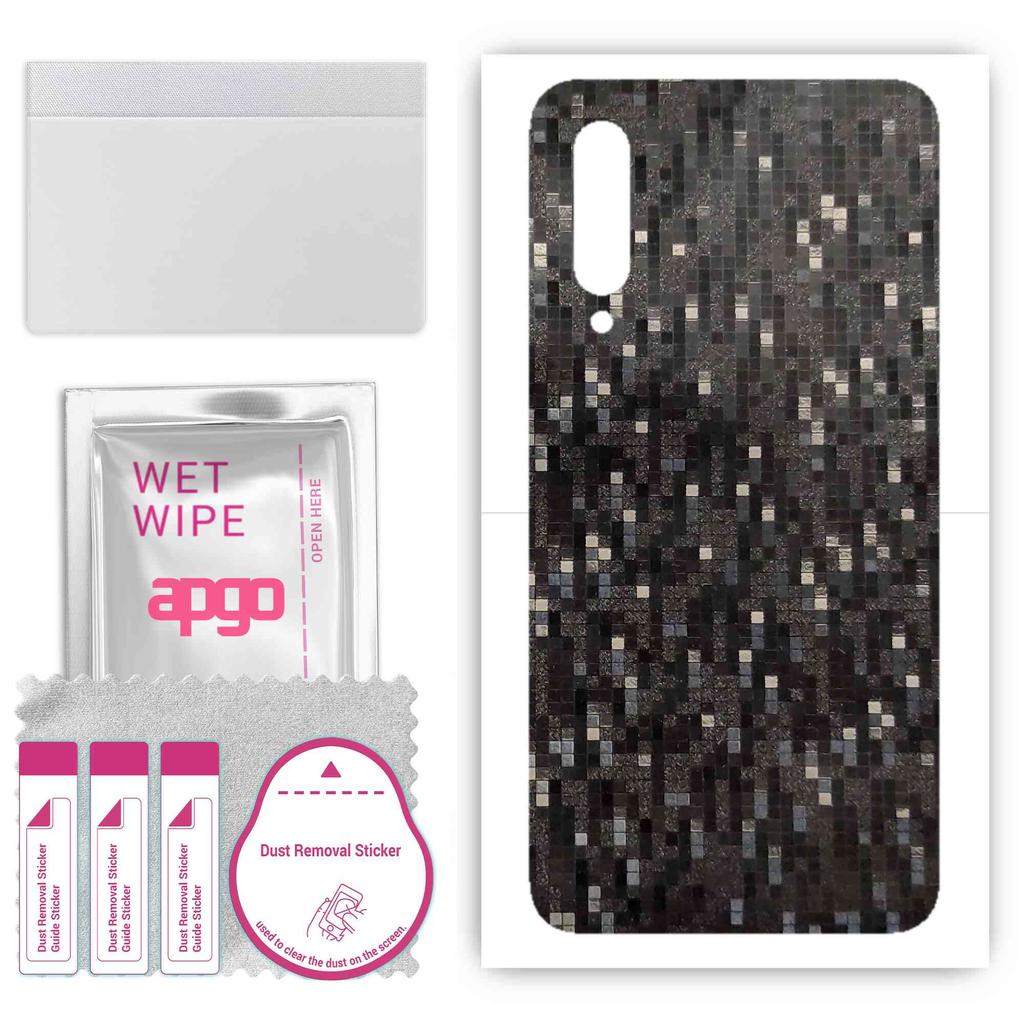 apgo Защитная наклейка-скин для задней панели, совместимая с Xiaomi Mi 9, Пленка-обертка, Фольга, Винил - Узор Карбон Черный Пиксель