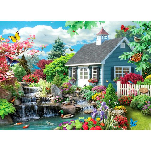 5D алмазная живопись «Дом», вышивка крестиком, квадратная/круглая Алмазная вышивка, садовые стразы, художественная ручная работа, наборы картин из бисера, домашний декор