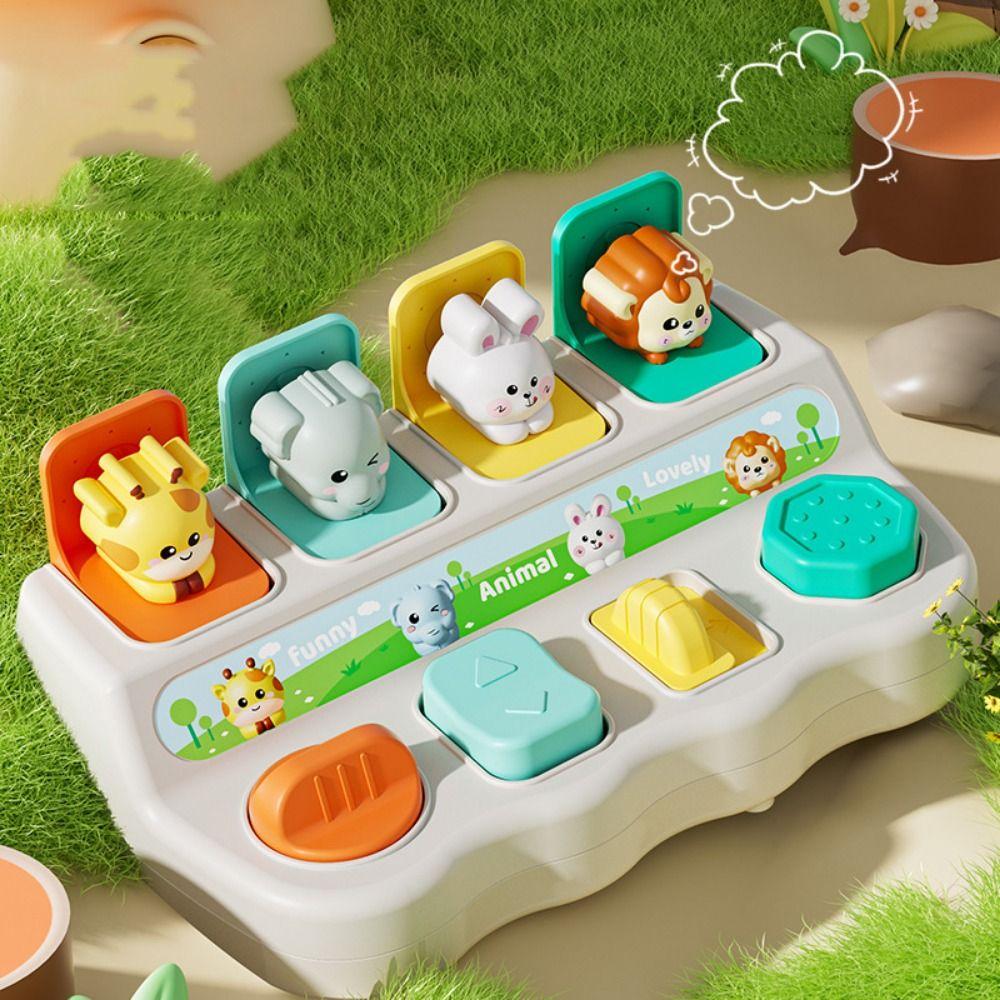 Montessori Interactive Animal Toy Box Cartoon Animals Pop-up Animals Toy Kids Gifts
