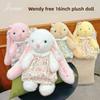 Long Ear Cute Floral Dress Plush Rabbit Doll Toy For Room And Sofa Decoration
