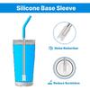Stainless Steel Straws for 20 oz YETI Tumbler, 4 Pcs Metal Straws Reble with Silicone Tip for 20 oz Stanley Cup and 16 oz Glass Cups(Color 1)