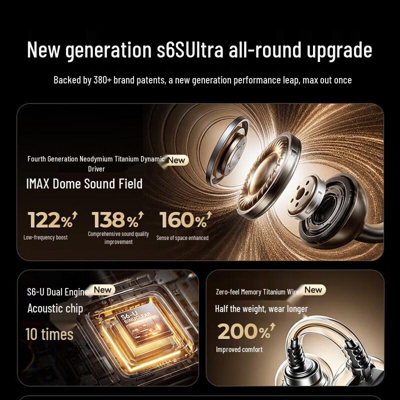 SANAG S6S Ultra Открытые Bluetooth-наушники для спорта