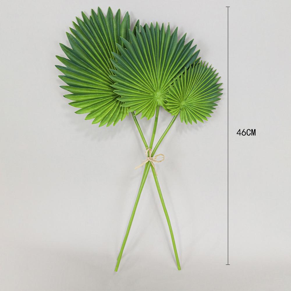 3PCS Acesorries Artificial Palm Leaves Green Fake Plant Vivid Simulation Leaf Floral Arrangement