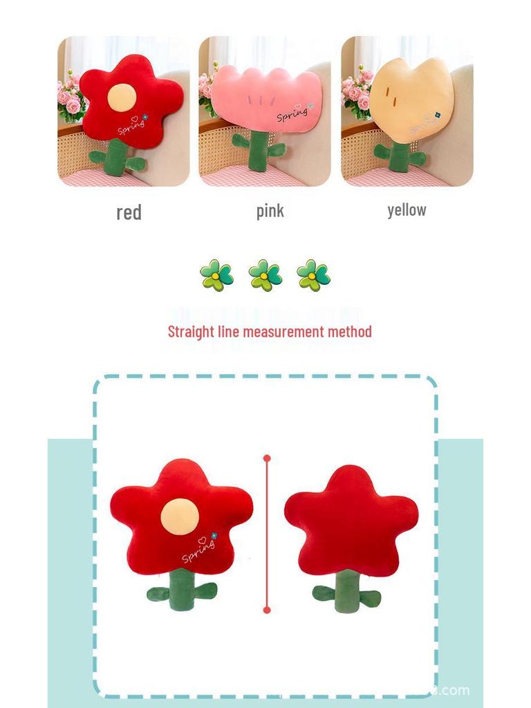 Милая Маленькая Красная Цветок Подушка-Подушка для Сна Кукла Плюшевый Тюльпан Игрушка-Поддержка Спины
